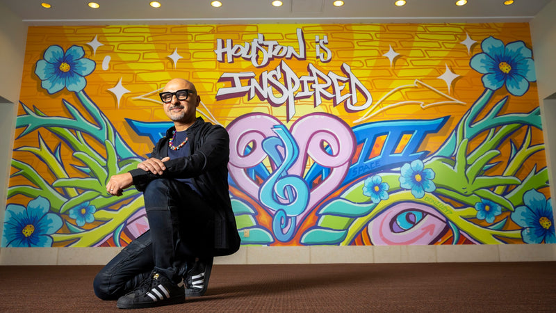 A Houston Mural Was Supposed to Last Six Months. Twelve Years Later, Its Artist Has a Standing Gig at the Hobby Center's Front Door.