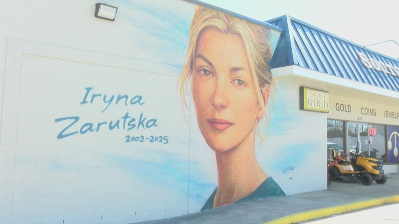 Giant Las Vegas Mural Honors Murdered Ukrainian Refugee Iryna Zarutska