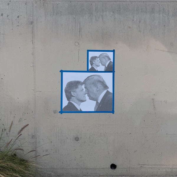 Trump and Clinton Kissing Halftone Stencil