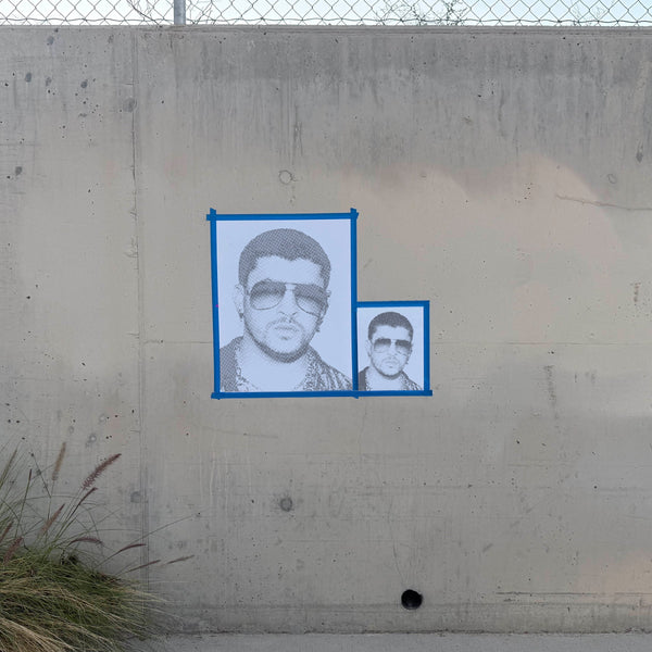 Bad Bunny Halftone Stencil