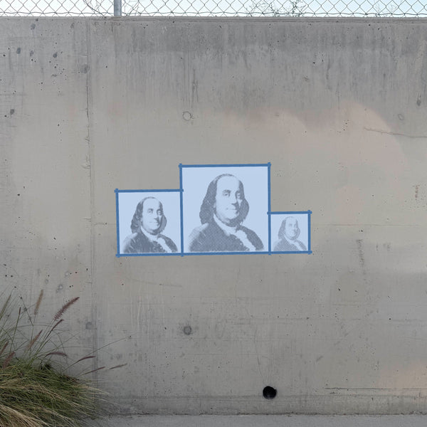 Benjamin Franklin Halftone Stencil