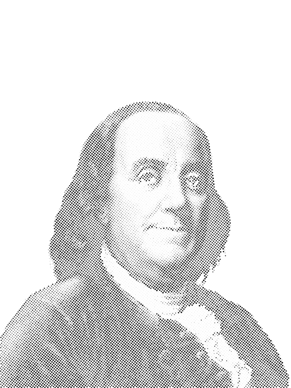 Benjamin Franklin Halftone Stencil
