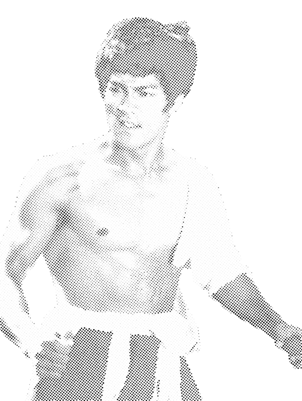 Bruce Lee Halftone Stencil