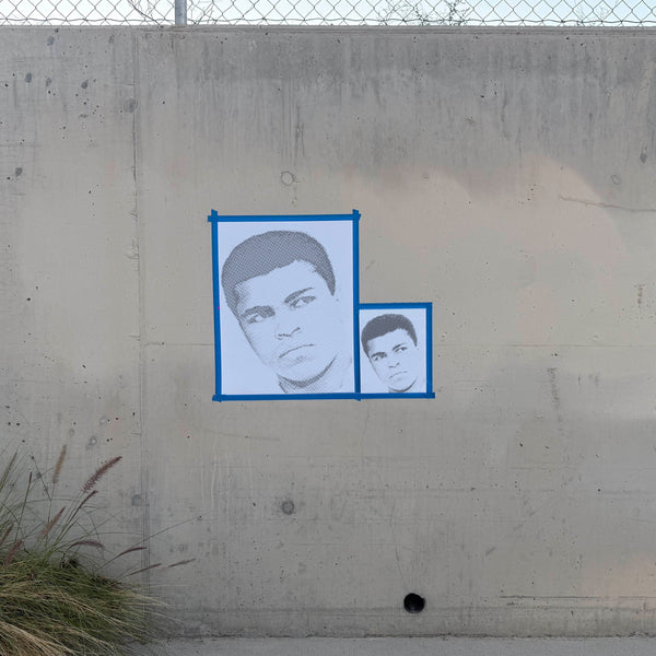 Muhammad Ali Halftone Stencil