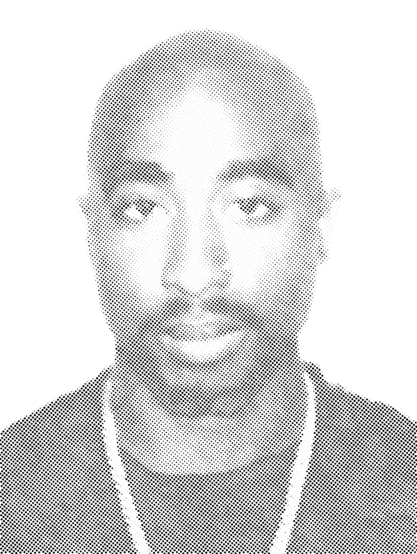 Tupac Halftone Stencil