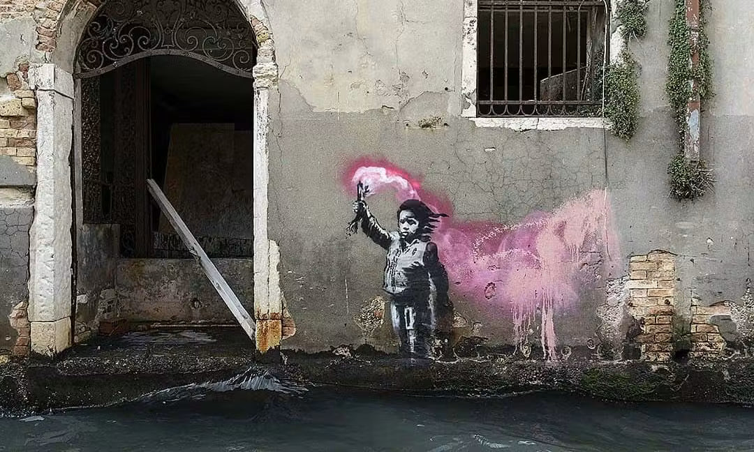 Banksy's 'Migrant Child' Mural Restored and Returned to Venice Canals