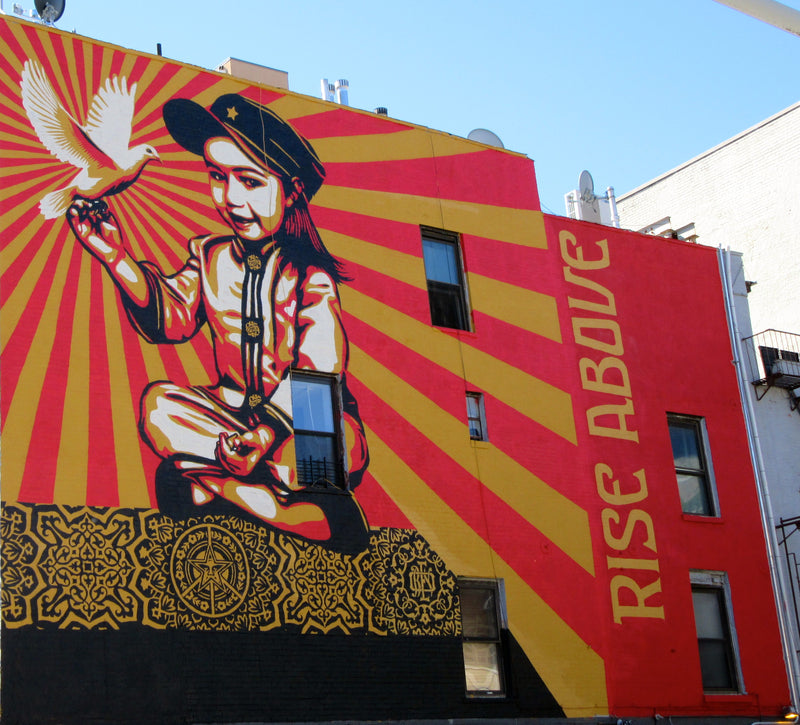 Shepard Fairey Unveils 40-Foot 'Rise Above Mosaic' at Santa Fe Campus
