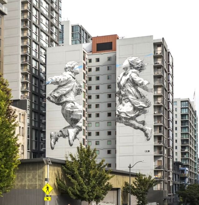 Houston Put a Bullseye on a Bald Eagle, a Moose, and a Jaguar. The Mural Is Called 'Where Borders Fade.'