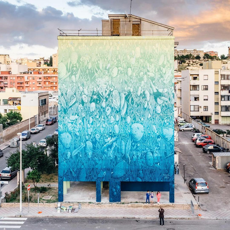Italian Tellas Returns to Covilhã With Rhythmic Nature Mural