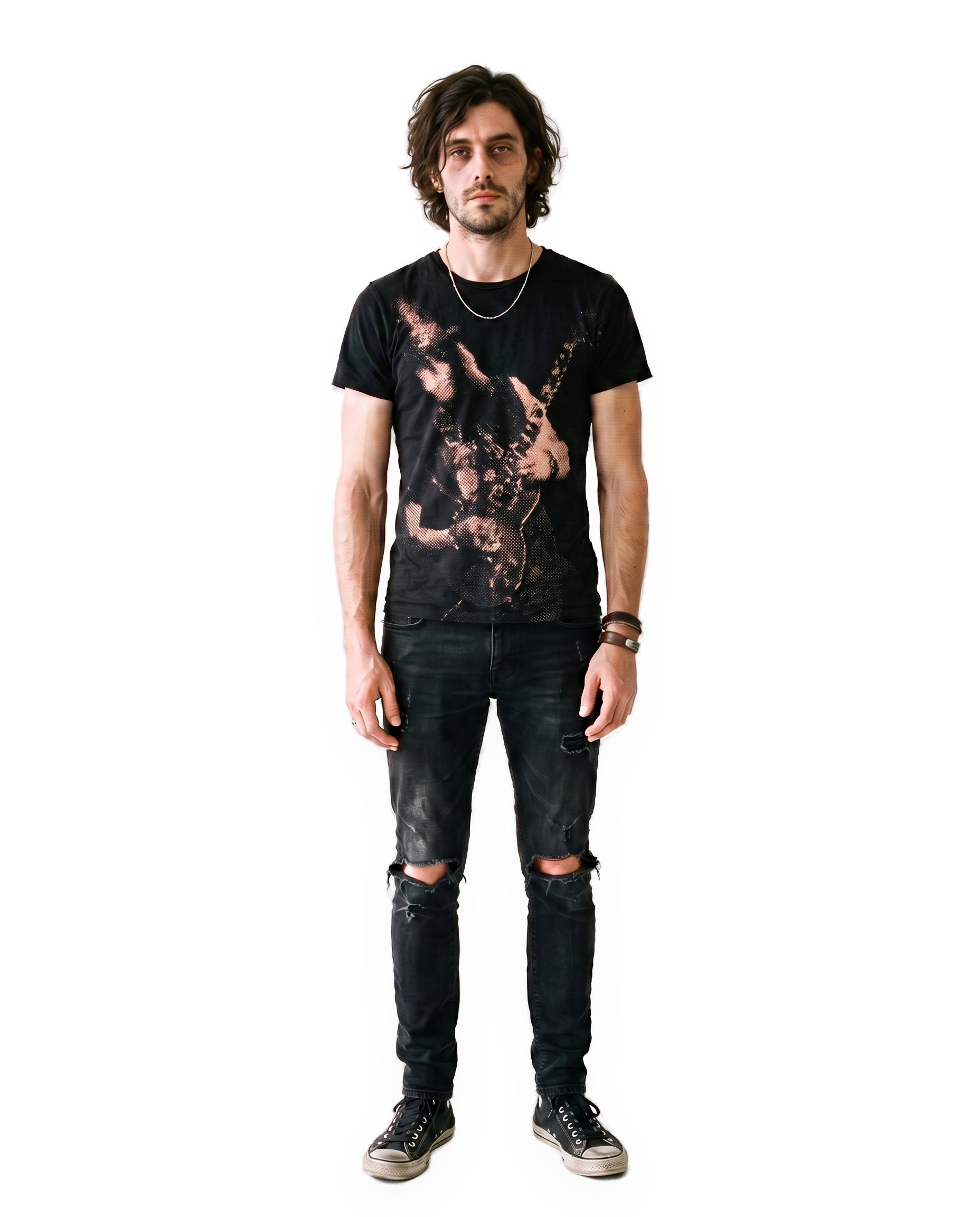 Slash Halftone T-Shirt, front