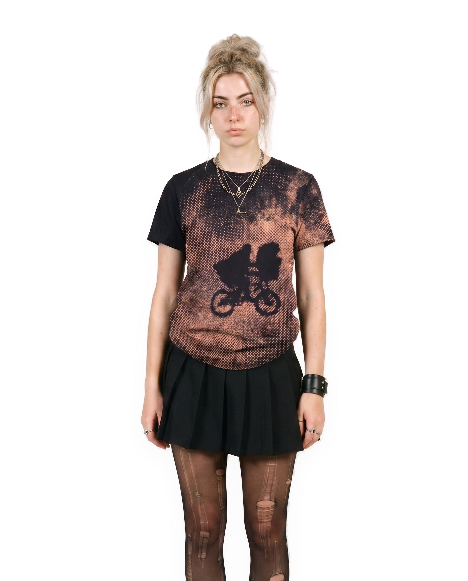E.T. Moon Ride Halftone T-Shirt, worn front view