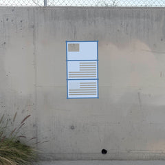 American flag 3-layer stencil pack taped on a wall