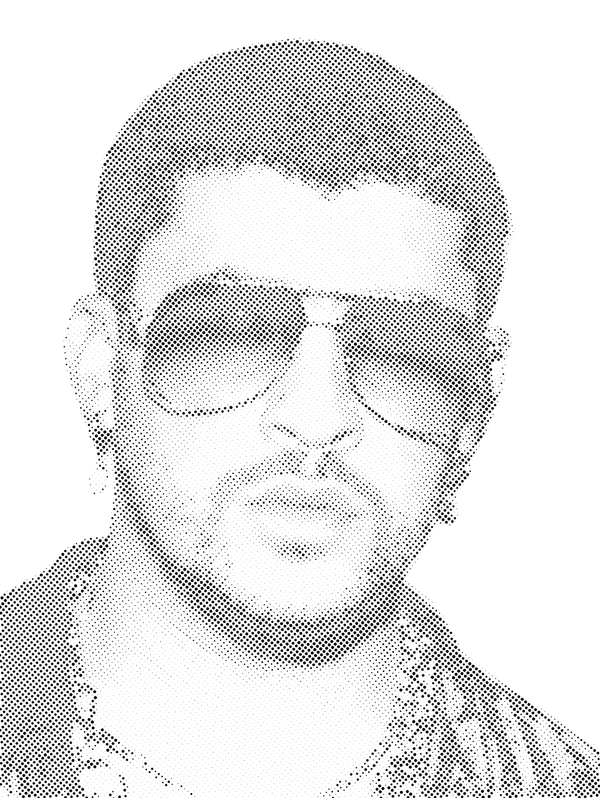 Bad Bunny Halftone Stencil