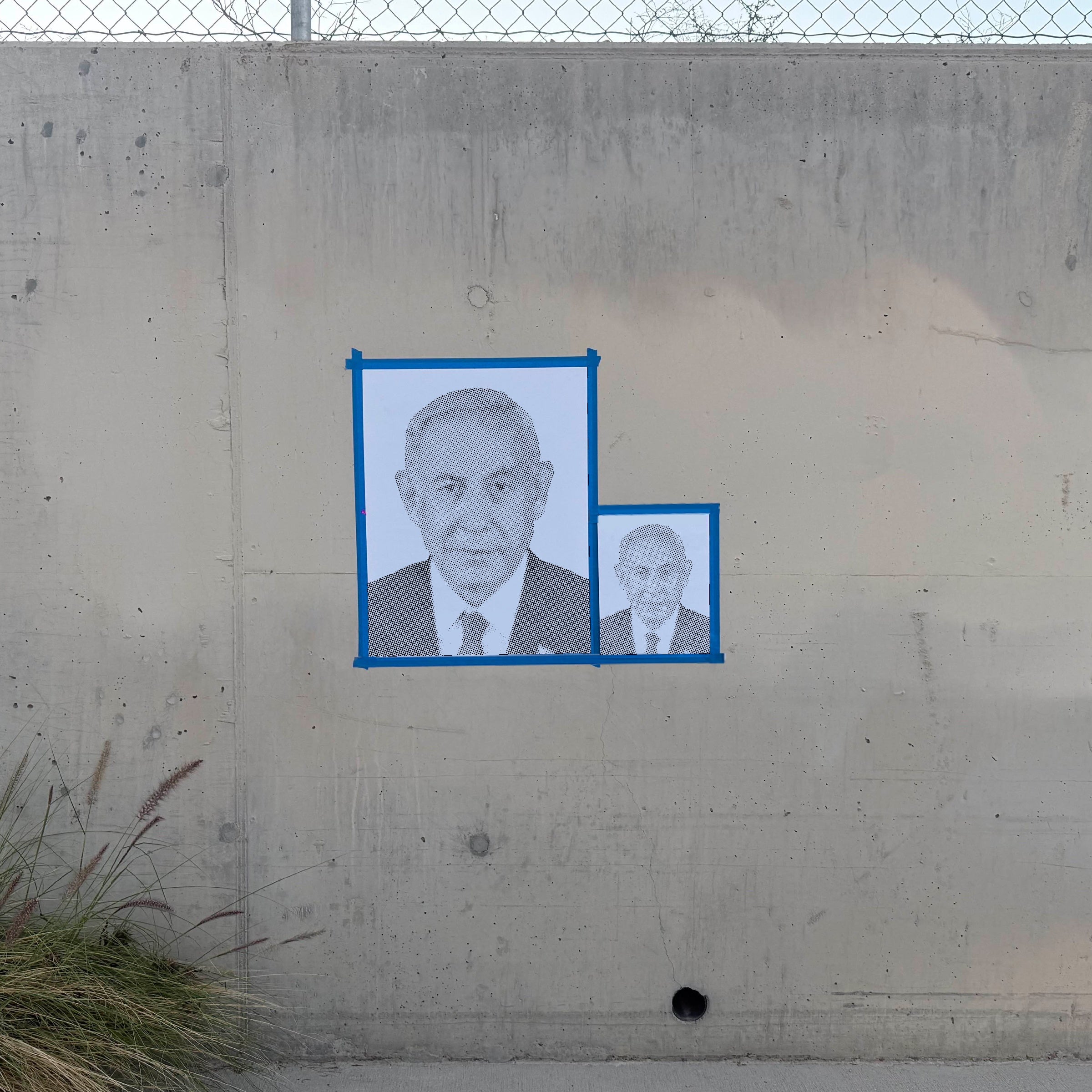 Benjamin Netanyahu Halftone Stencil - Angle 1