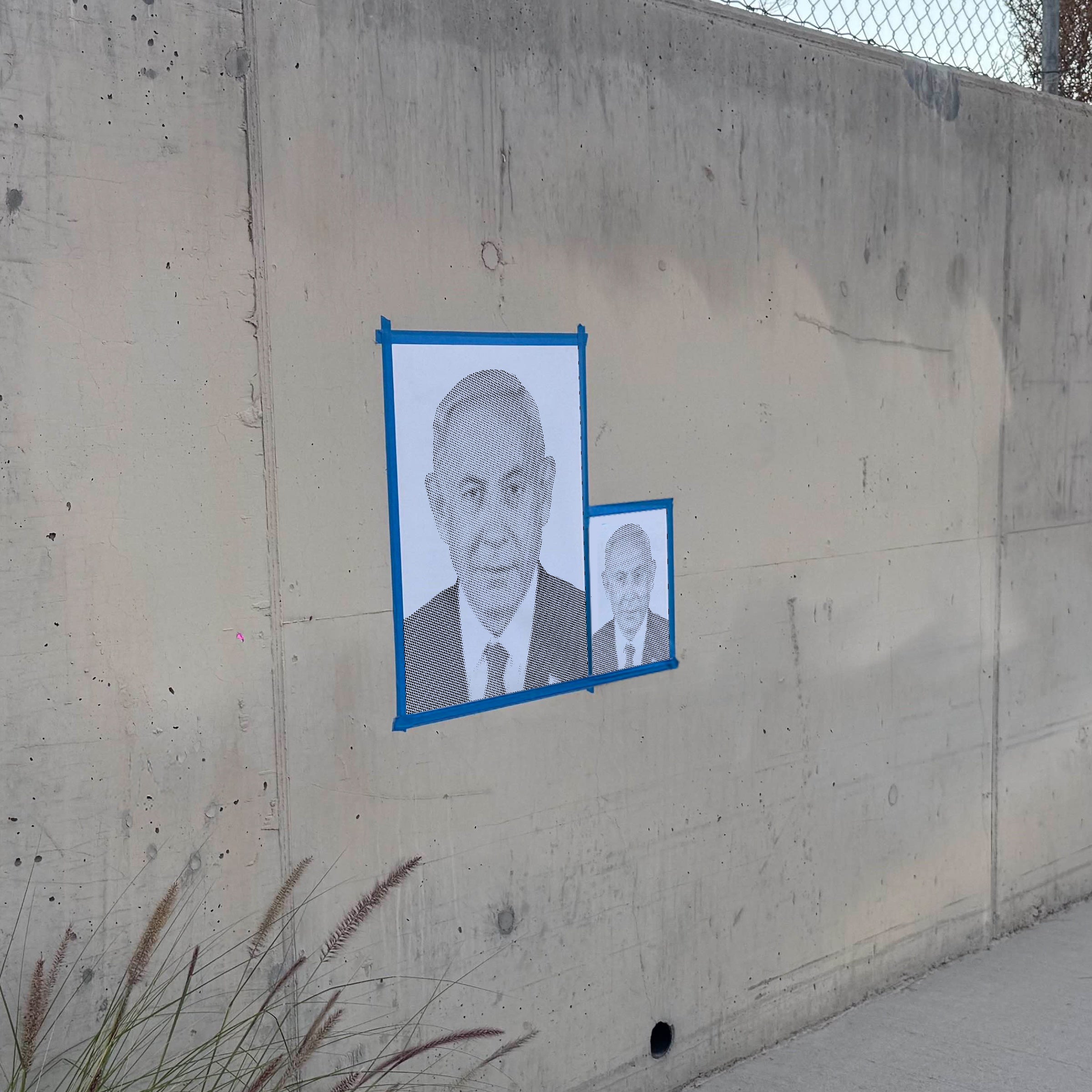 Benjamin Netanyahu Halftone Stencil - Angle 2