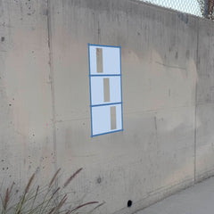 Belgium Flag stencil pack on a wall, second angle
