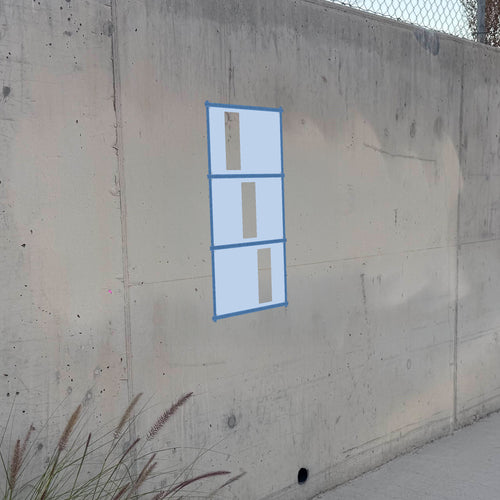 Belgium Flag stencil pack on a wall, second angle