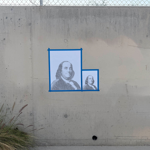 Benjamin Franklin Halftone Stencil
