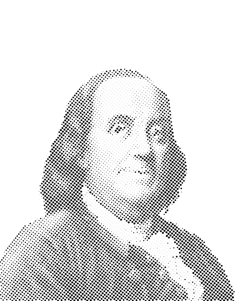 Benjamin Franklin Halftone Stencil