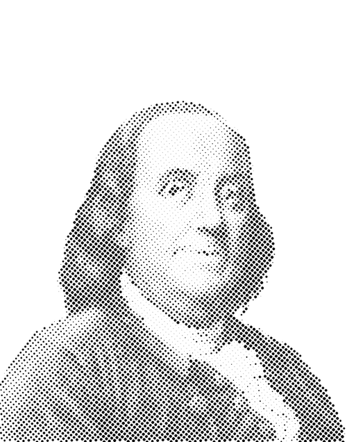Benjamin Franklin Halftone Stencil