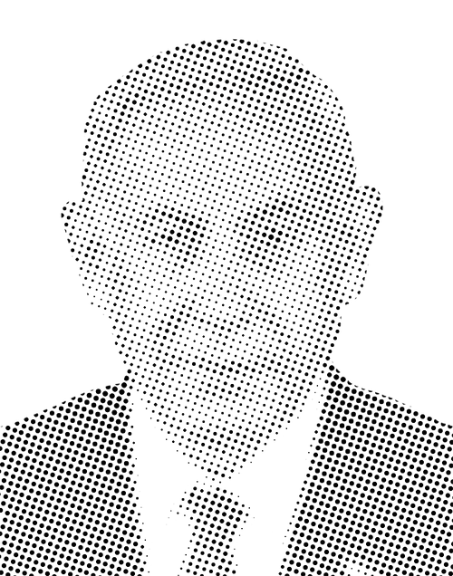 Benjamin Netanyahu Halftone Stencil