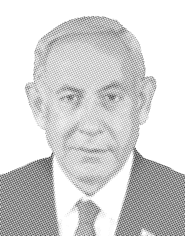 Benjamin Netanyahu Halftone Stencil