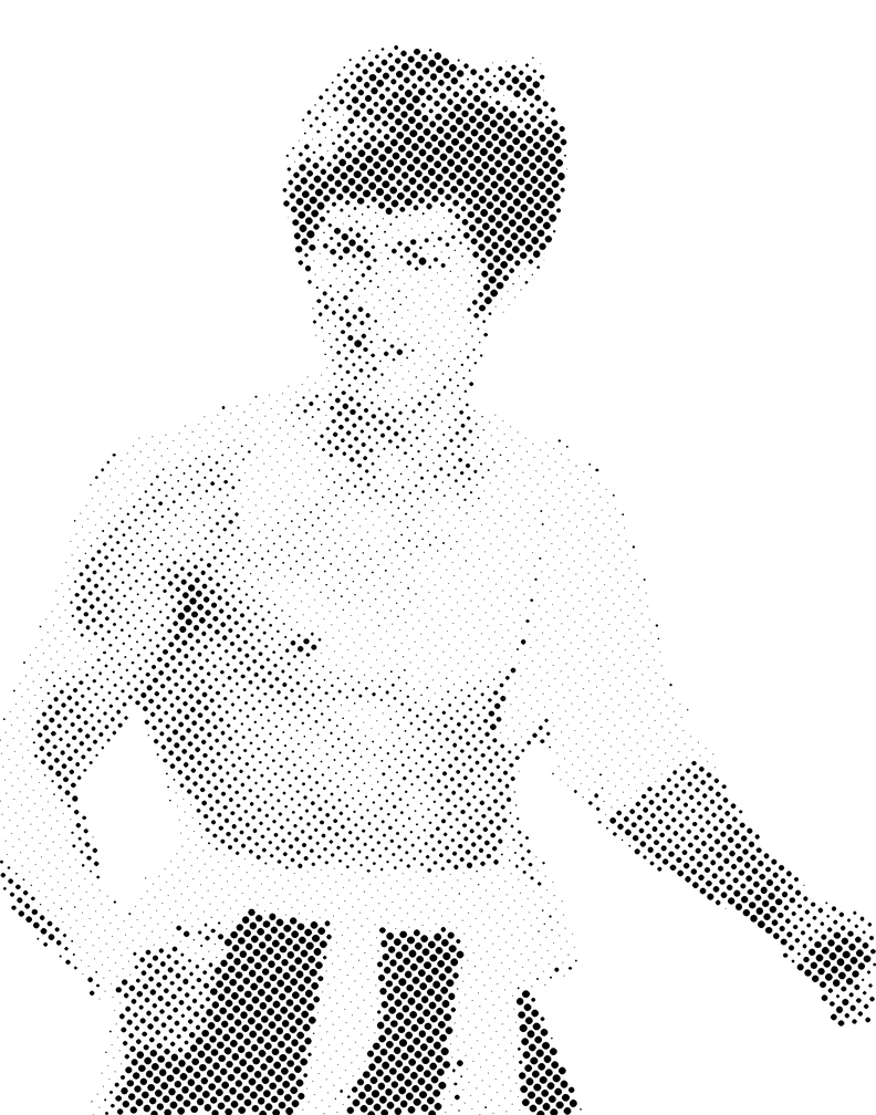 Bruce Lee Halftone Stencil