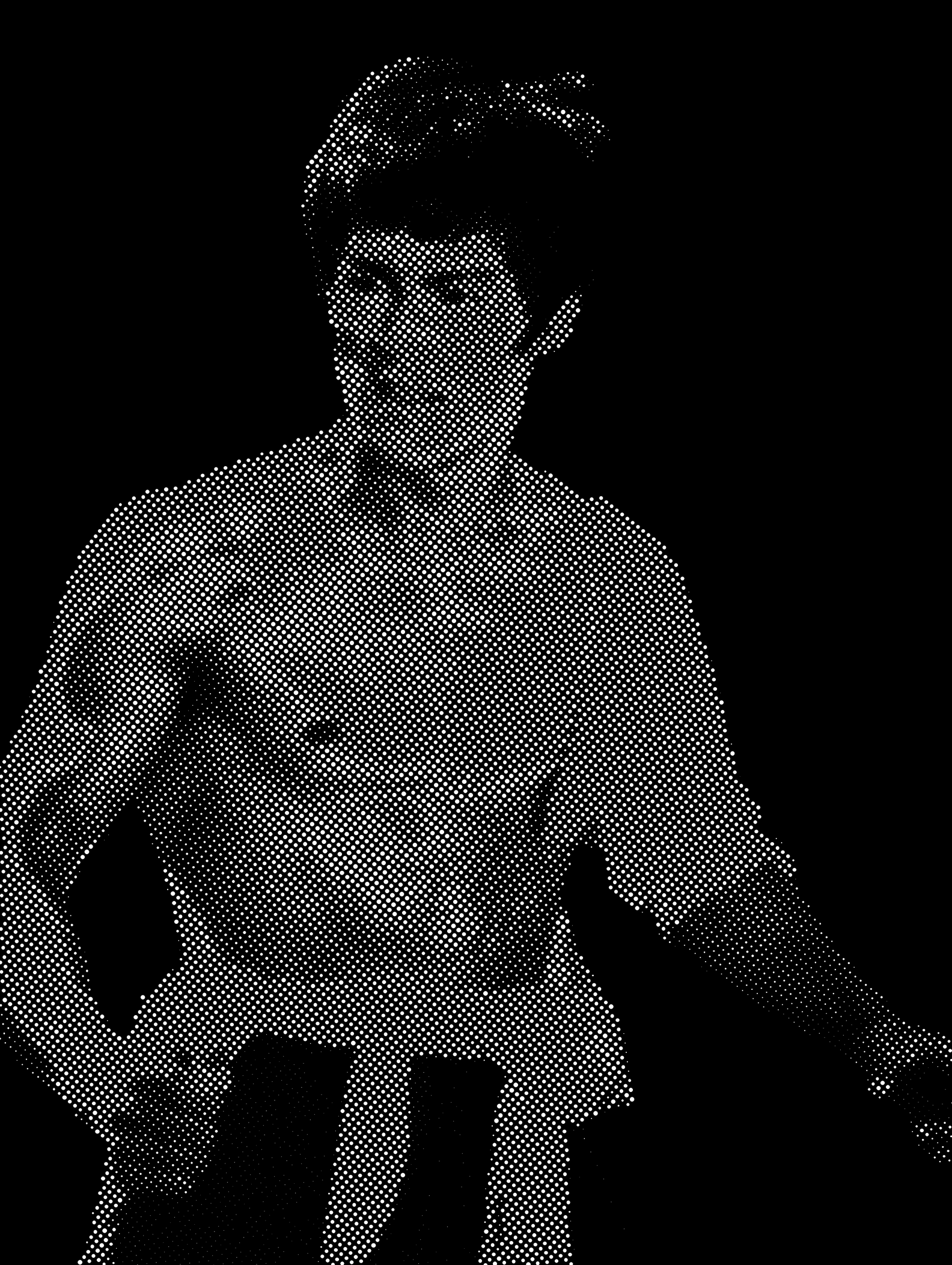 Bruce Lee Halftone Stencil