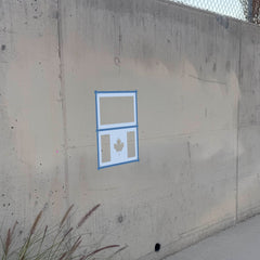 Canada Flag stencil pack on a wall, second angle