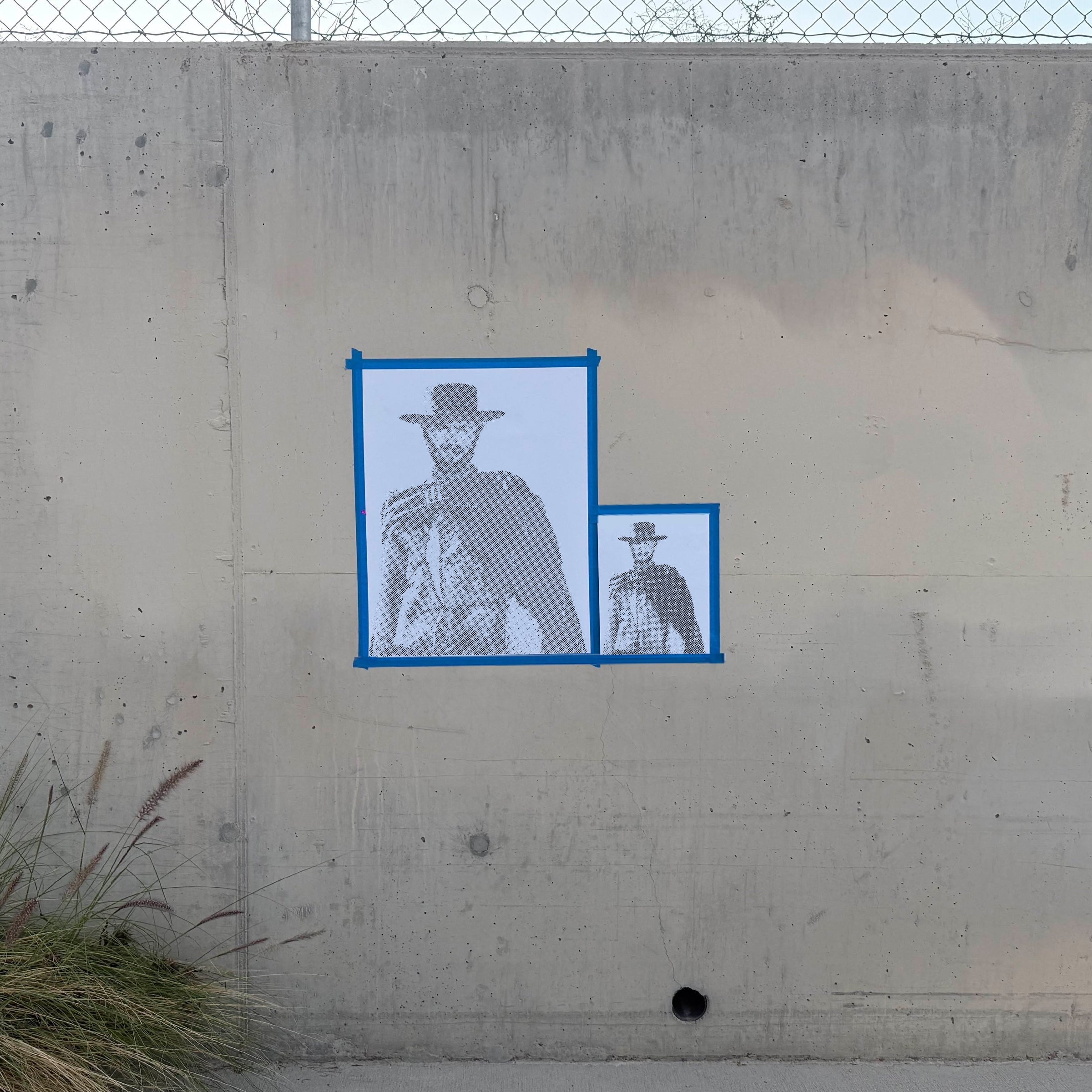 Clint Eastwood Halftone Stencil - Angle 1