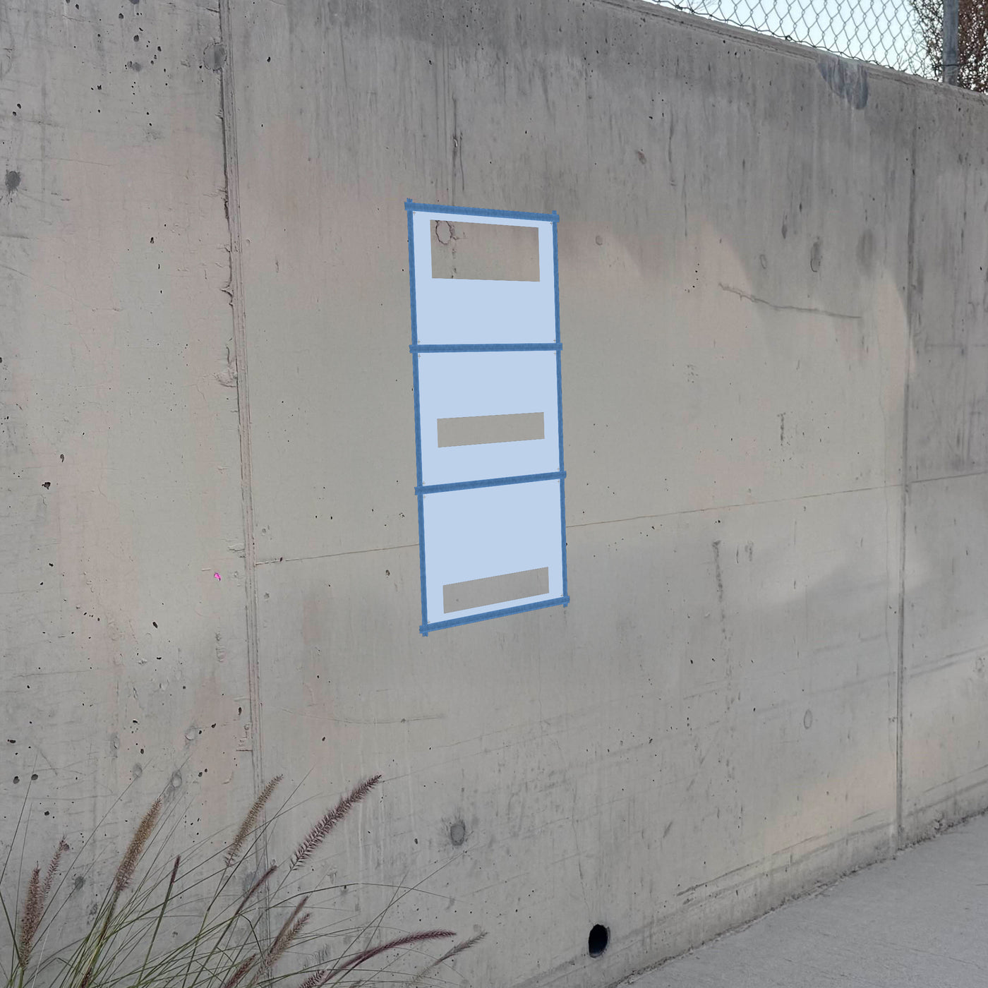 Colombia Flag stencil pack on a wall, second angle