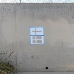 Denmark Flag 3-layer stencil pack taped on a wall