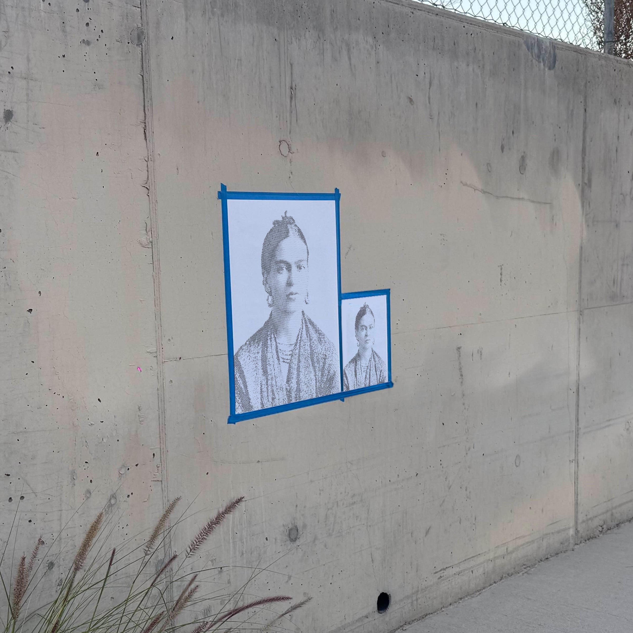 Frida Kahlo Halftone Stencil - Angle 2