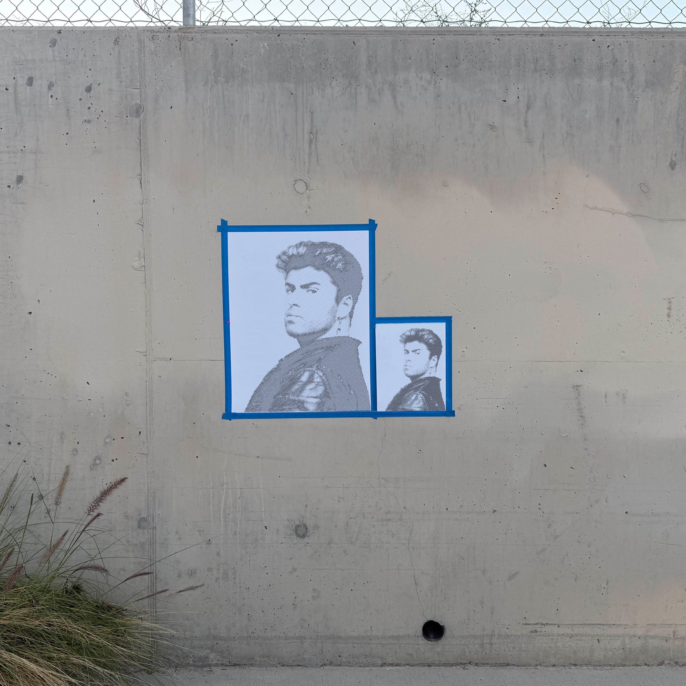 George Michael Halftone Stencil - Angle 1