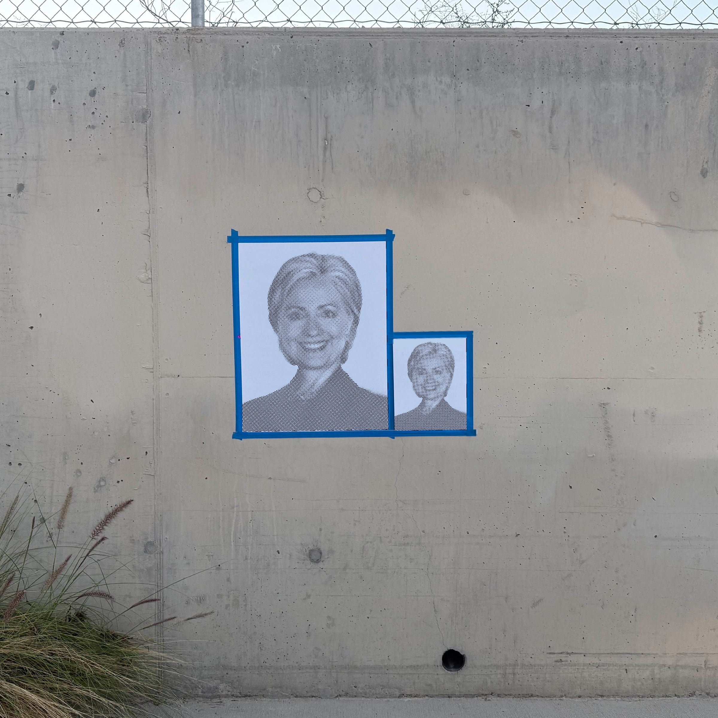 Hillary Clinton Halftone Stencil - Angle 1