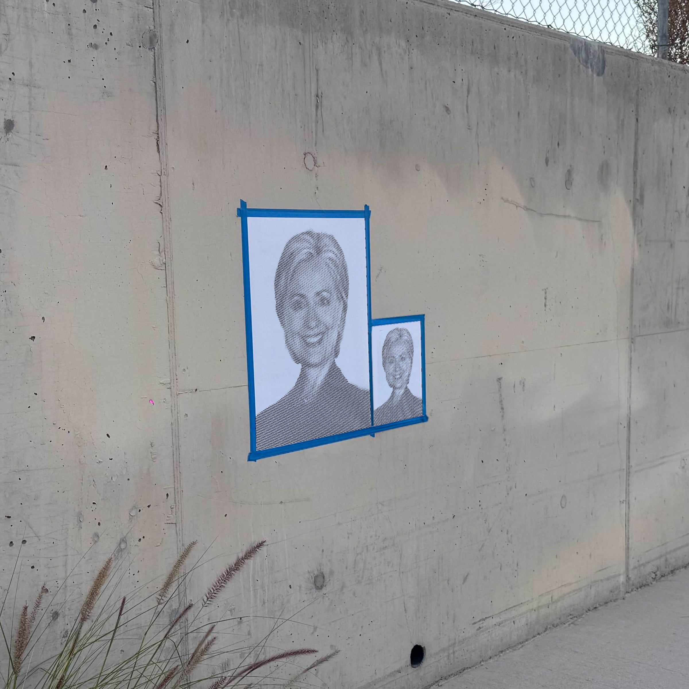 Hillary Clinton Halftone Stencil - Angle 2