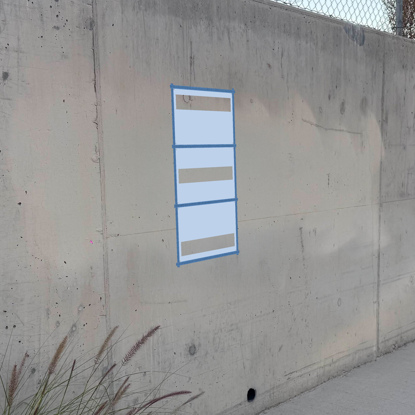 Hungary Flag stencil pack on a wall, second angle