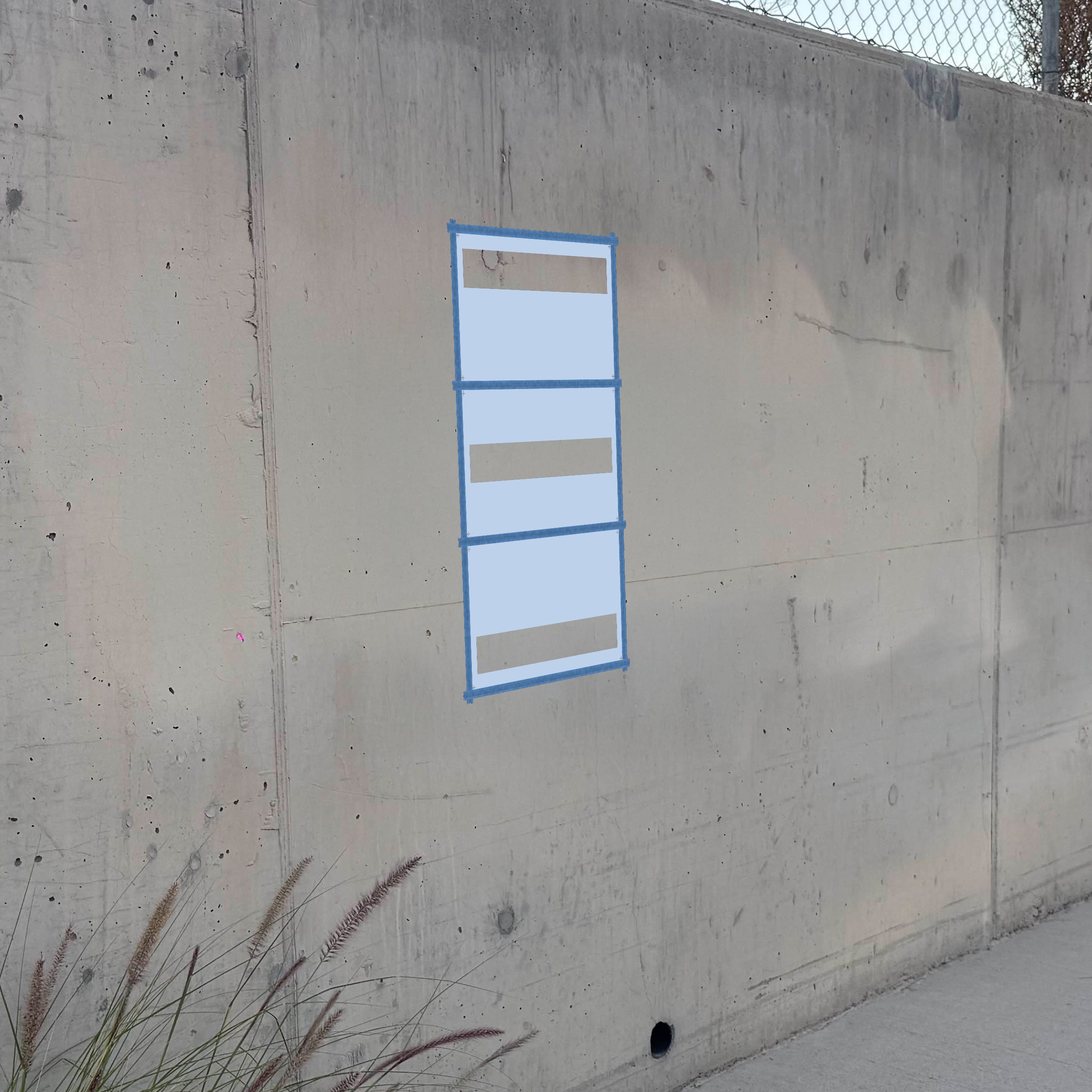 Hungary Flag stencil pack on a wall, second angle