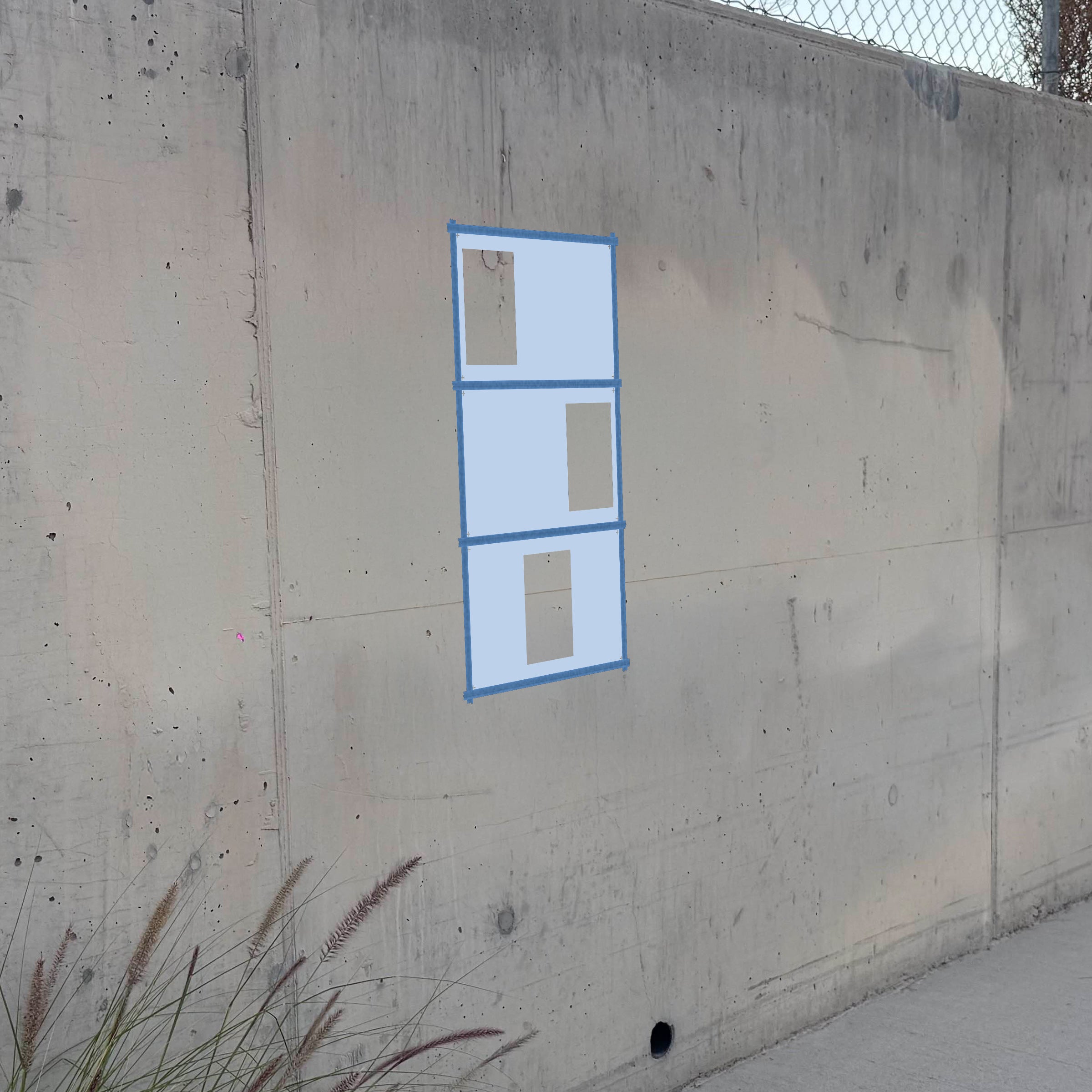 Ireland Flag stencil pack on a wall, second angle