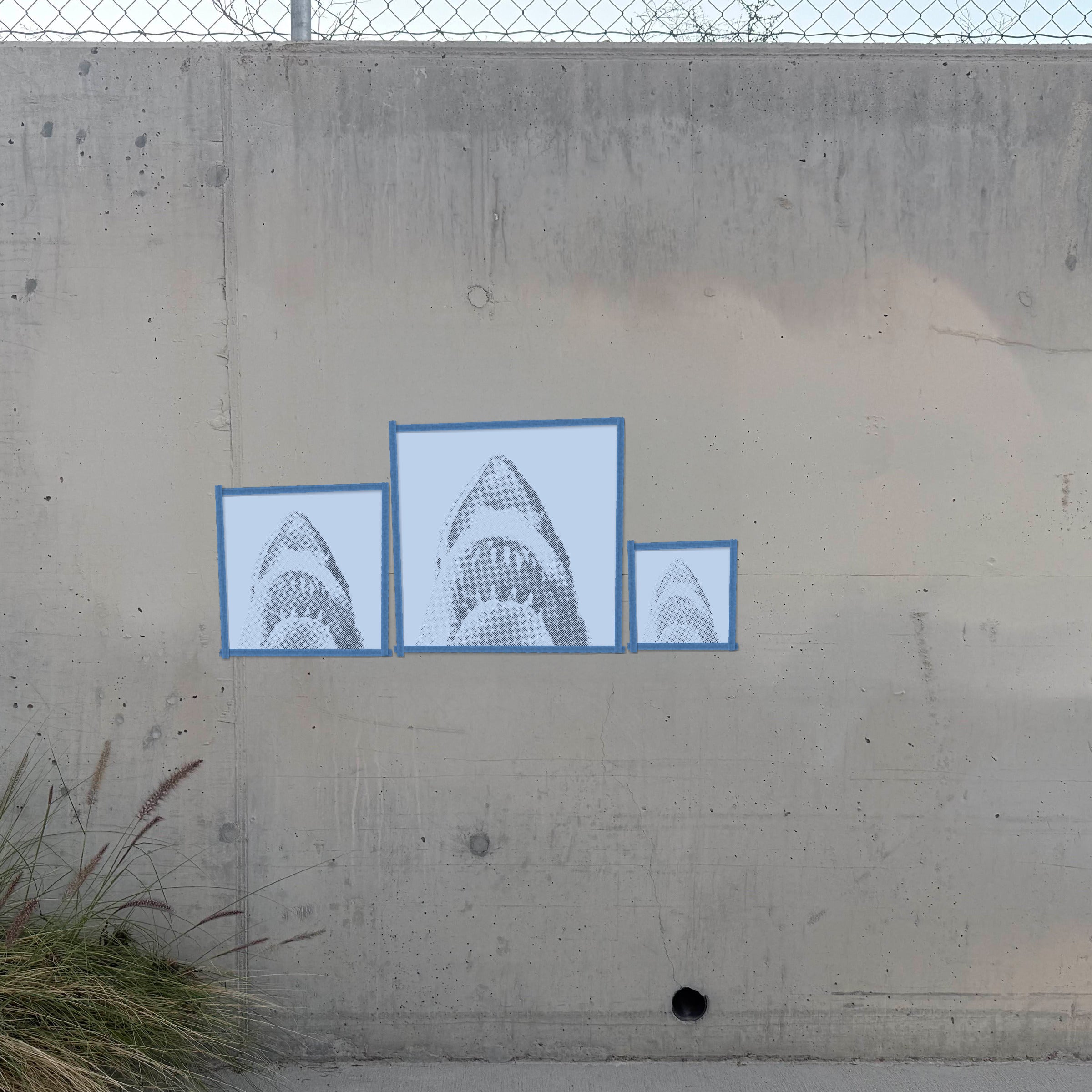 Jaws Halftone Stencil - Angle 1