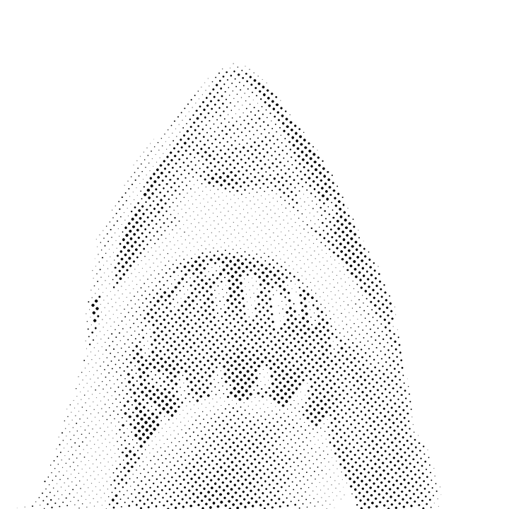 Jaws Shark Fin halftone stencil 11x14