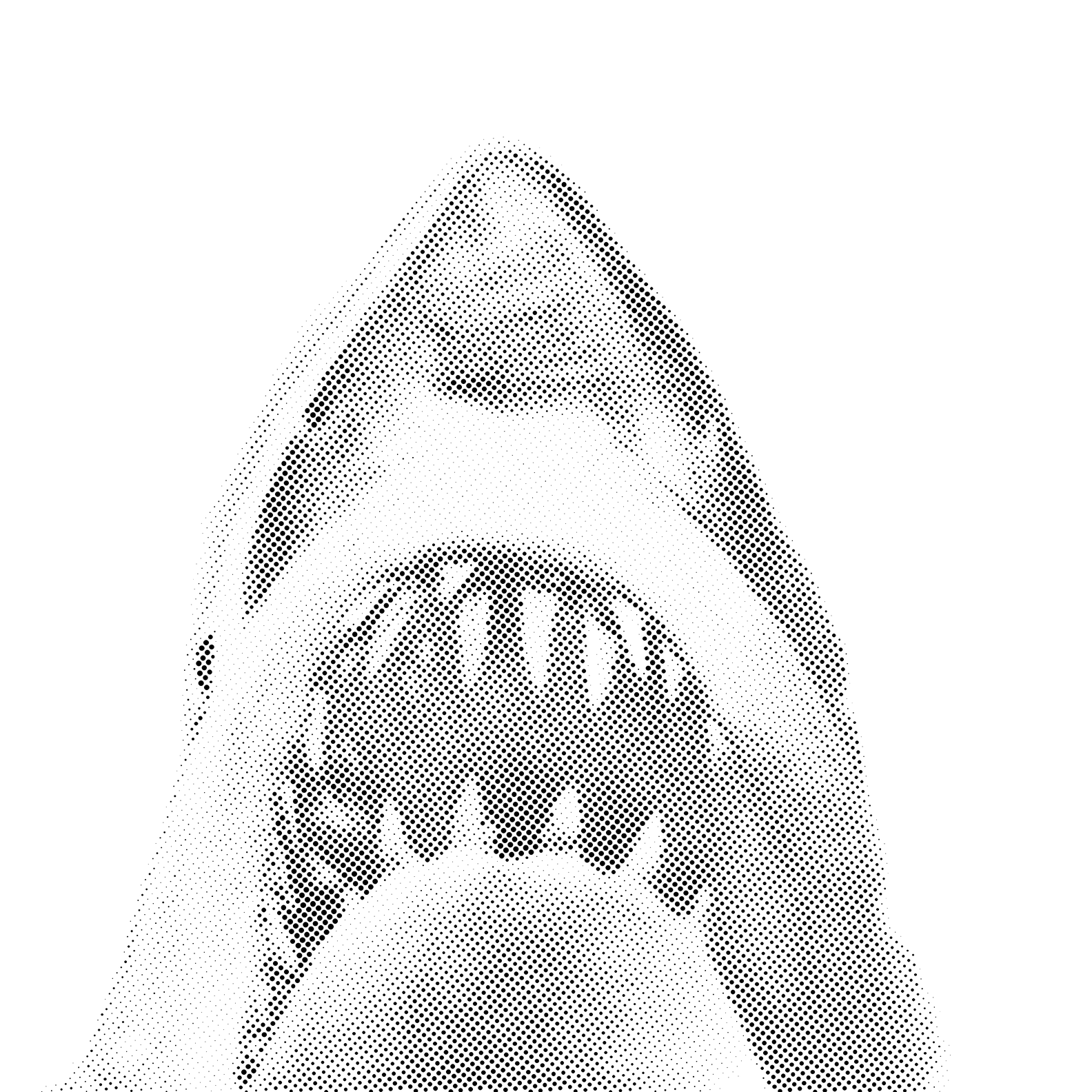 Jaws Shark Fin halftone stencil 22x28