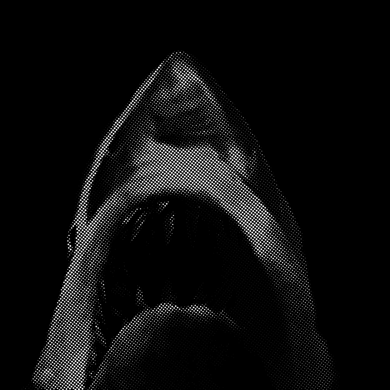 Jaws Shark Fin halftone stencil 22x28 inverted