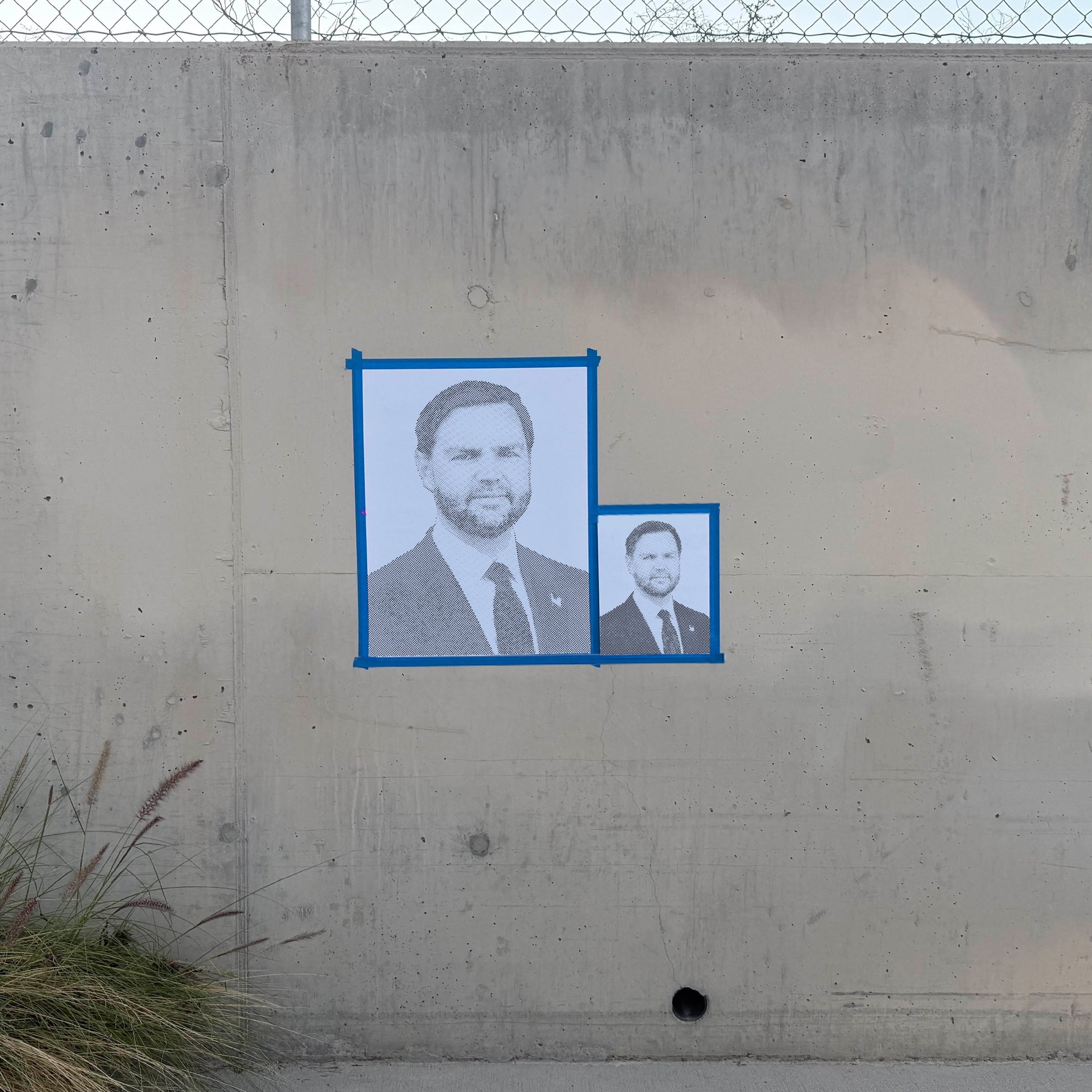 JD Vance Halftone Stencil - Angle 1