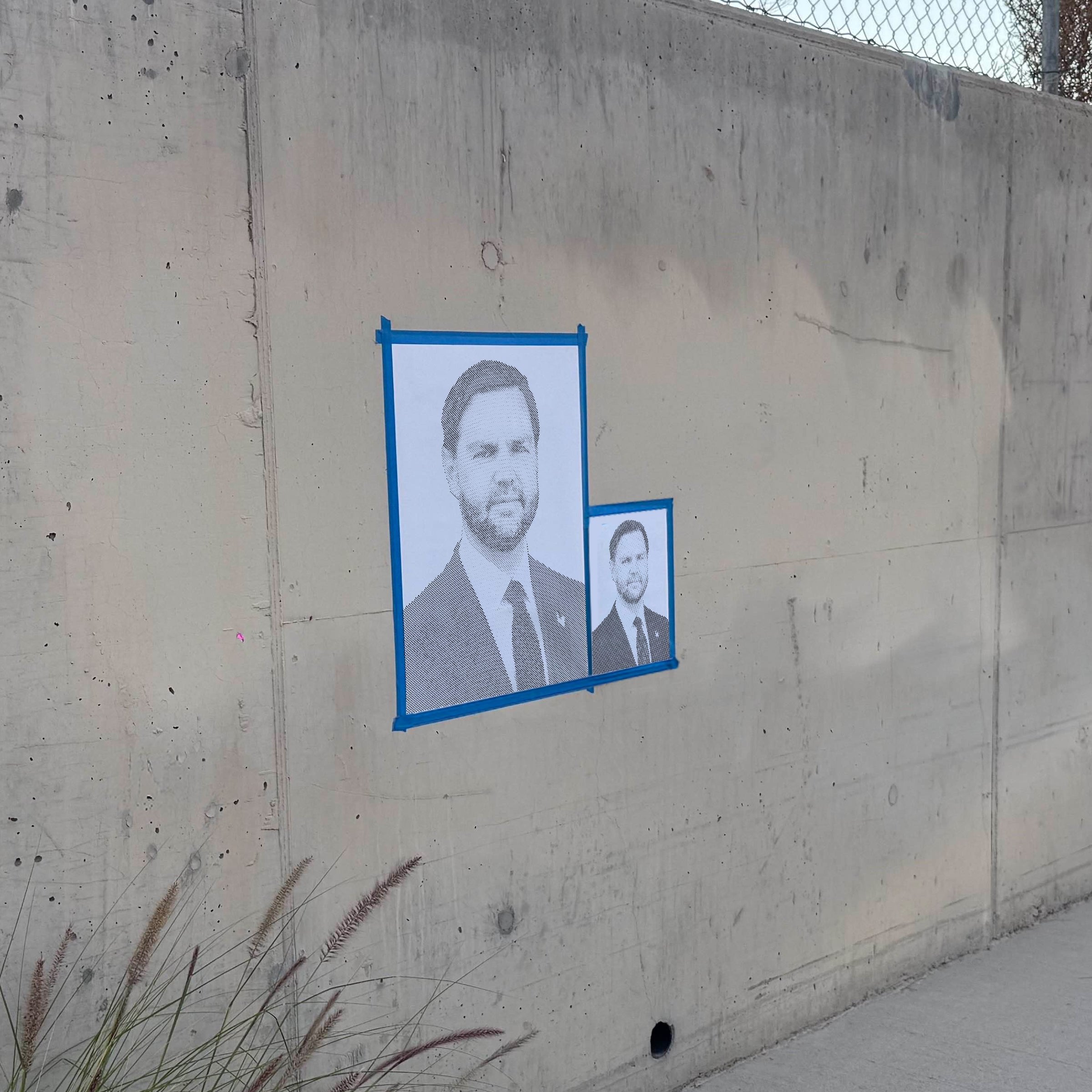 JD Vance Halftone Stencil - Angle 2