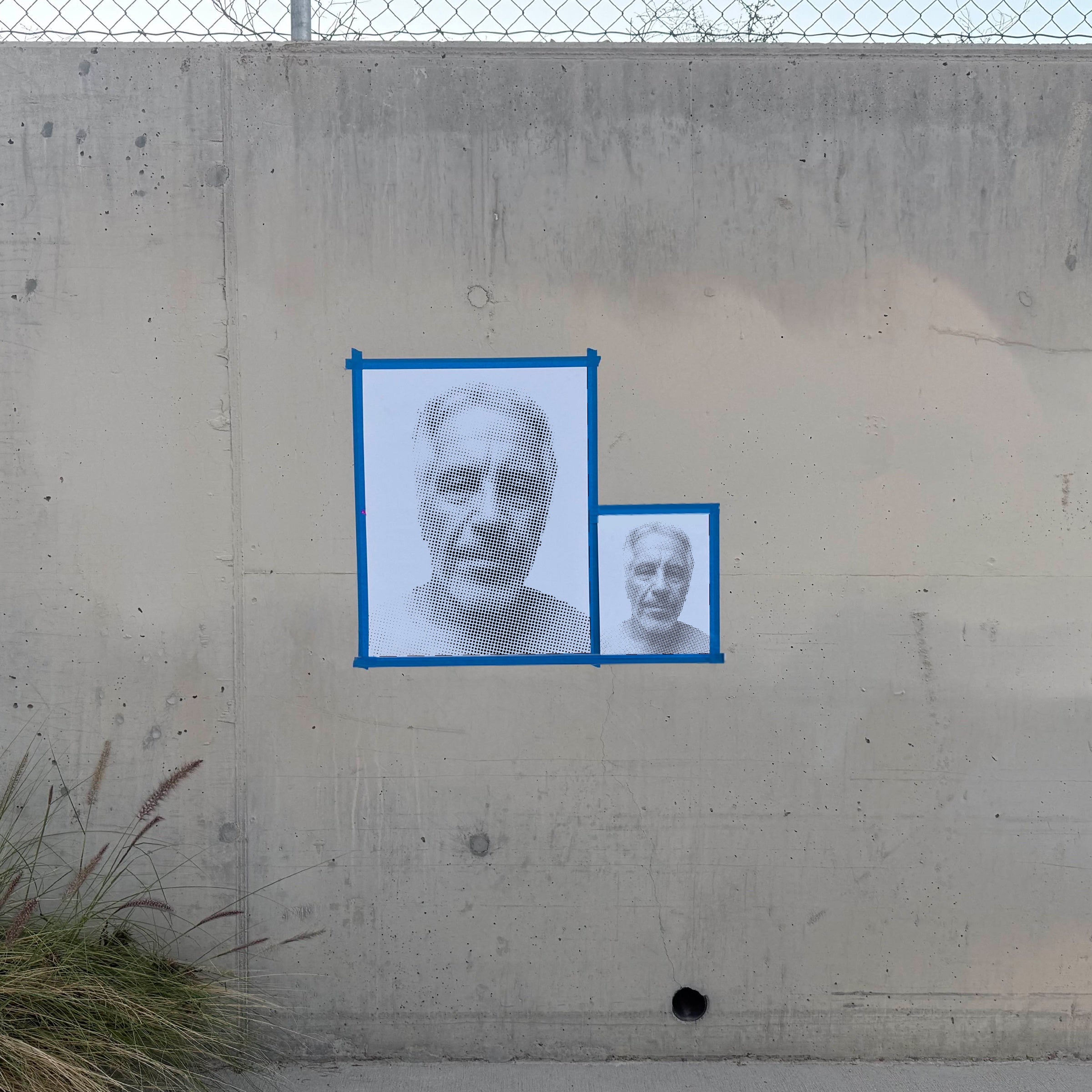Jeffrey Epstein Halftone Stencil - Angle 1