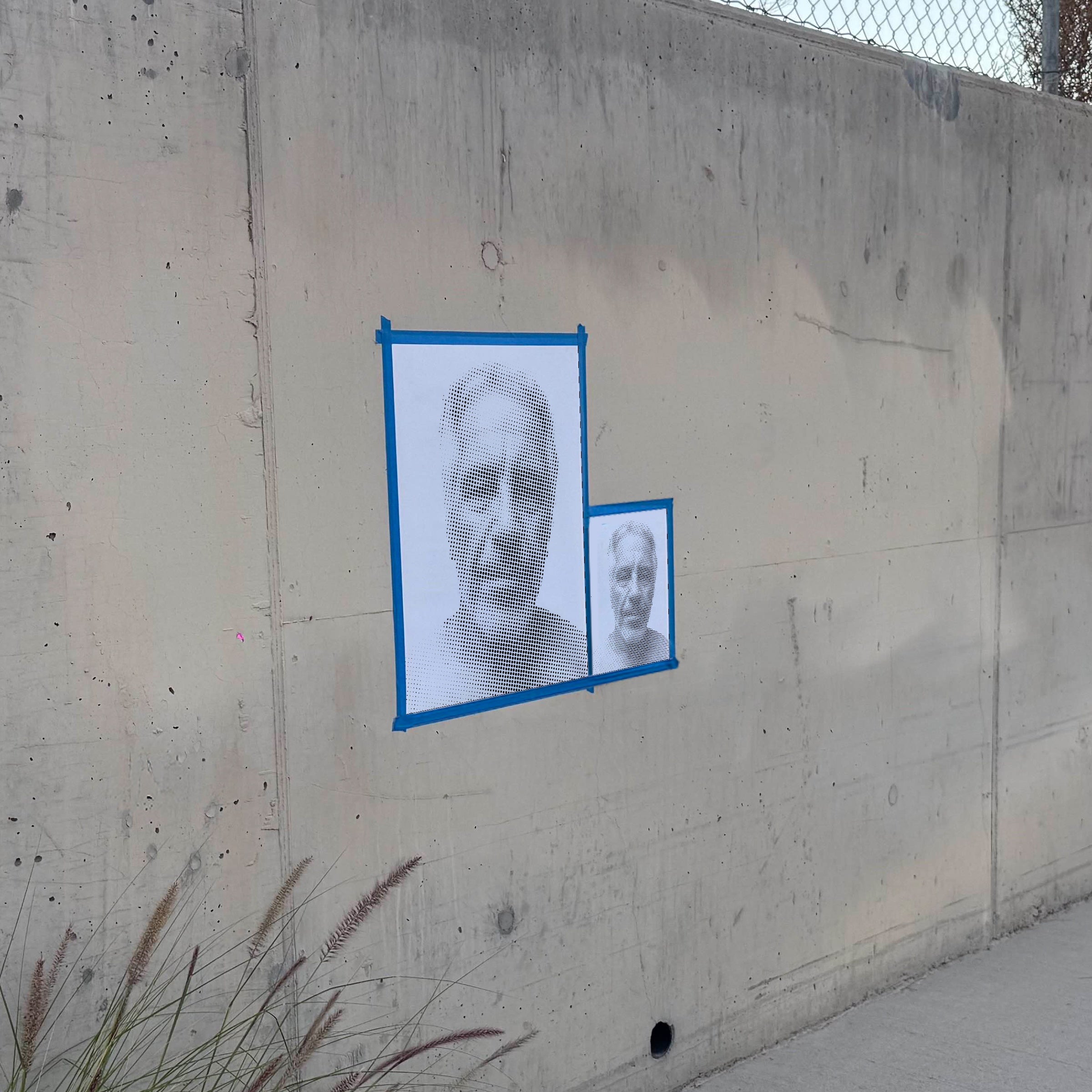 Jeffrey Epstein Halftone Stencil - Angle 2