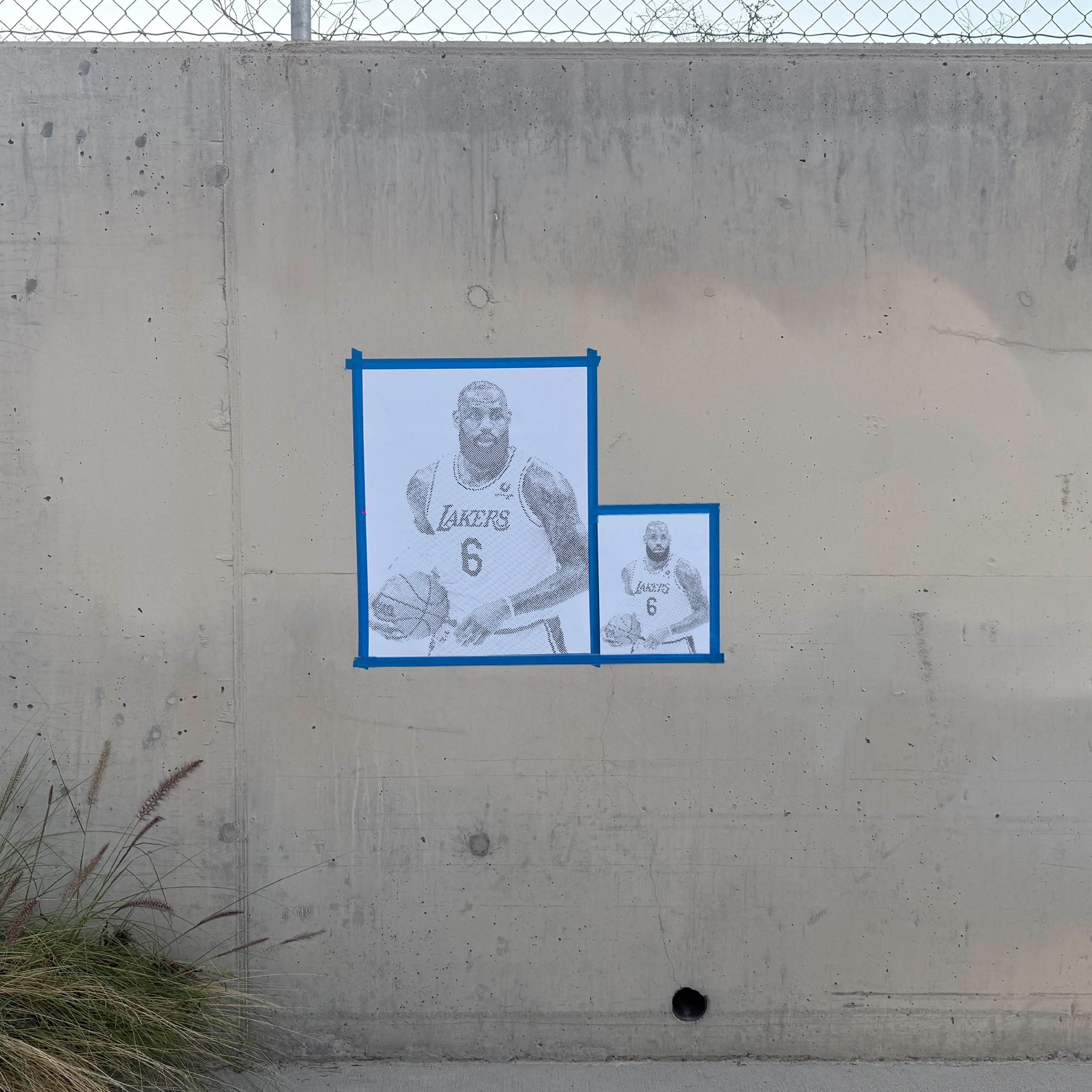 LeBron James Halftone Stencil - Angle 1