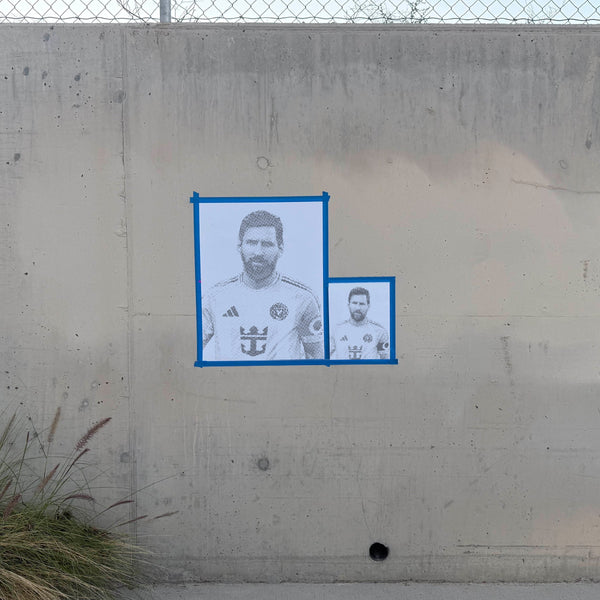 Lionel Messi Halftone Stencil
