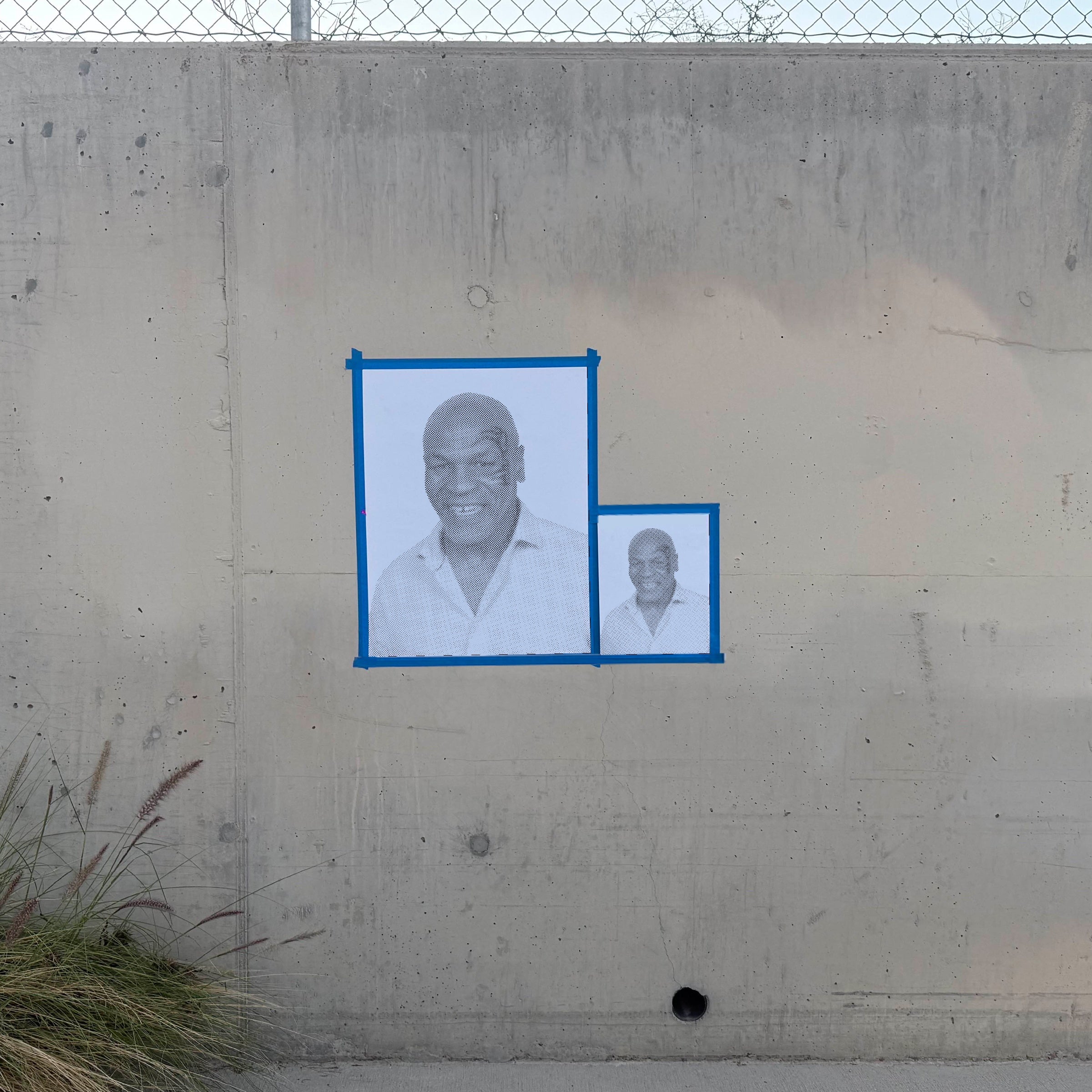 Mike Tyson Halftone Stencil - Angle 1